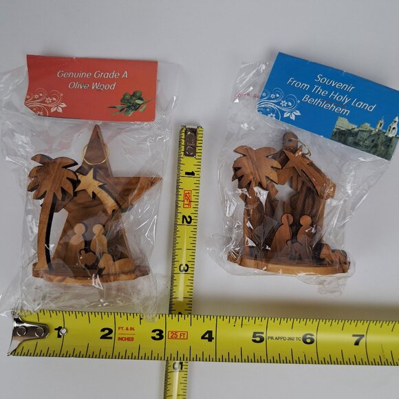 Olive Wood Holy Land Ornaments Handcrafted Lot of 12 - Picture 14 of 16